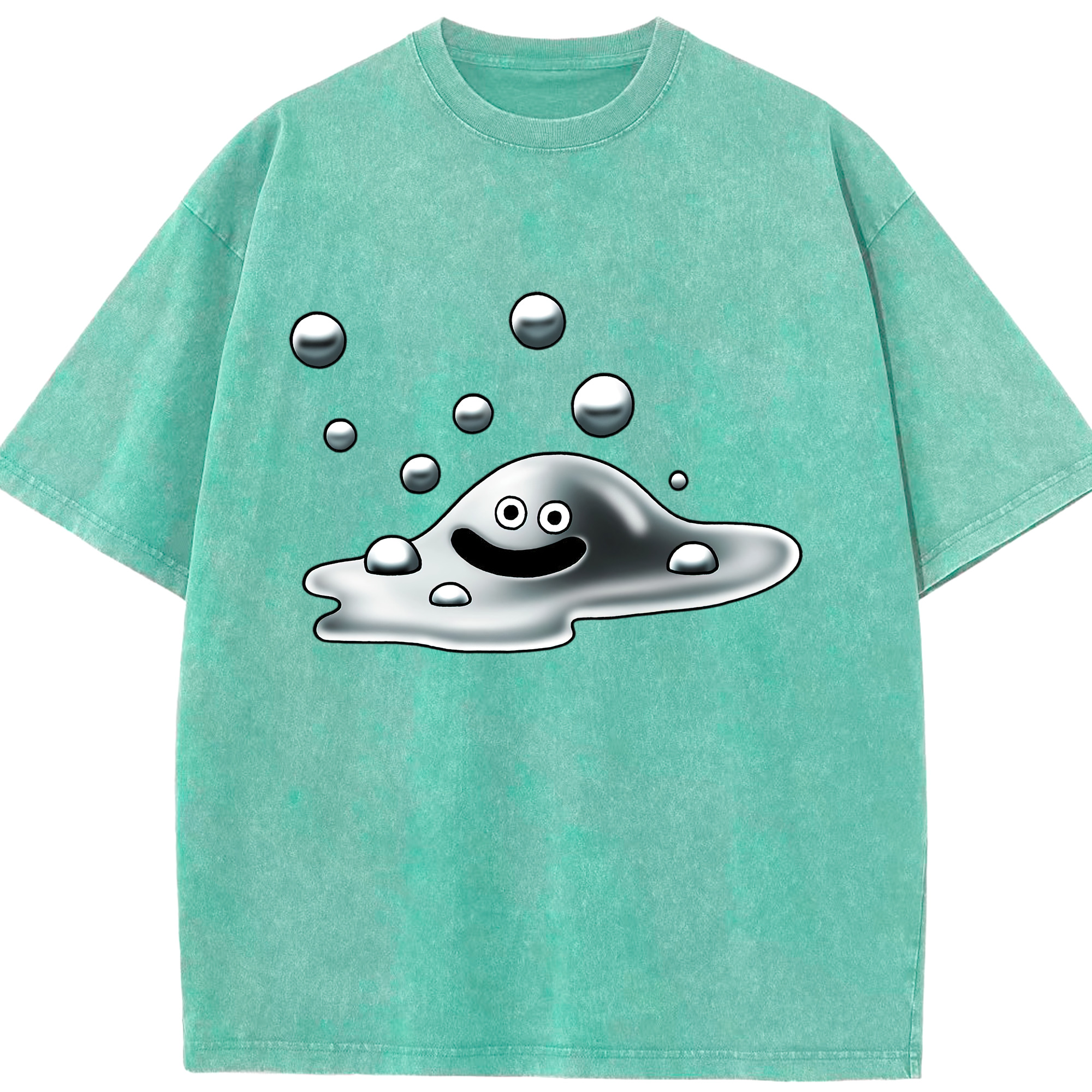 （画像用） ドラゴンクエスト Doragon Kuesuto Dragon Quest 綿100% ヴィンテージ風 半袖Tシャツ（フロントプリント）